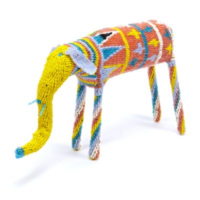 Hand-Beaded Safari Animal - Geometric Elephant