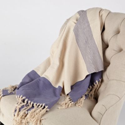 Cotton Summer Multi Stripe Throw - Peri