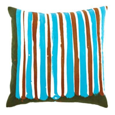 Turquoise Stripe Pillow by Robert Moore