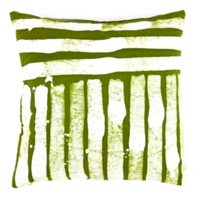 Green Stripes Pillow by Robert Moore