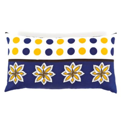 Zanzibari Kanga Cloth Pillow - Golden Dots