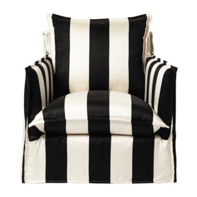 Sundial Chair  Black/Ivory Awning Stripe