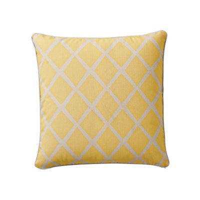 Mustard/Putty Diamond Throw Pillow