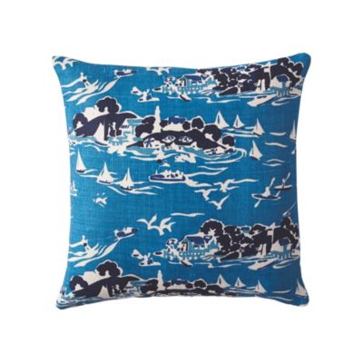 Skylake Toile Pillow Cover – Atlantic Blue