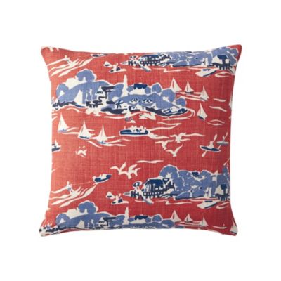 Skylake Toile Pillow Cover – Tomato Red