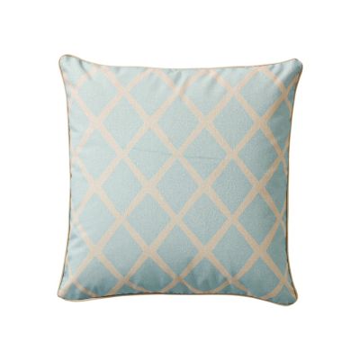 Turquoise/Putty Diamond Pillow Cover