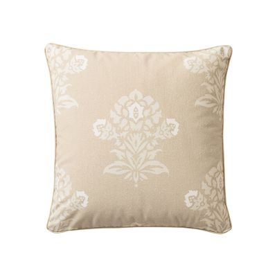 White/Putty Jaipur Pillow Cover