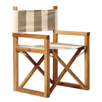 Directors Chair  Khaki/Natural Awning Stripe Sunbrella