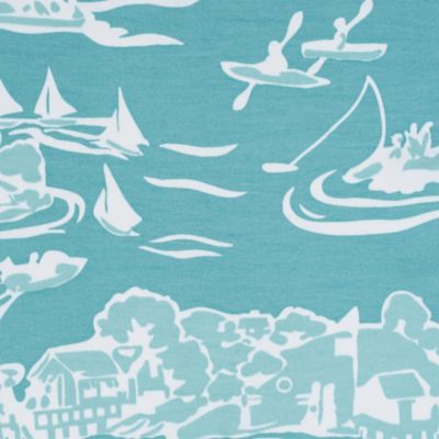Skylake Toile Outdoor Fabric - Turquoise