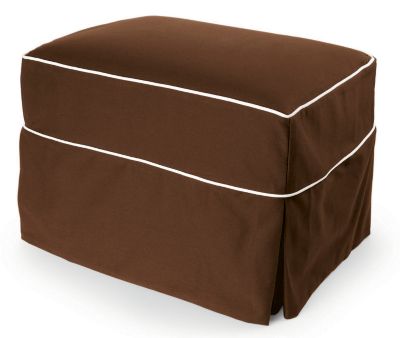 Ottoman in Chocolate Cotton