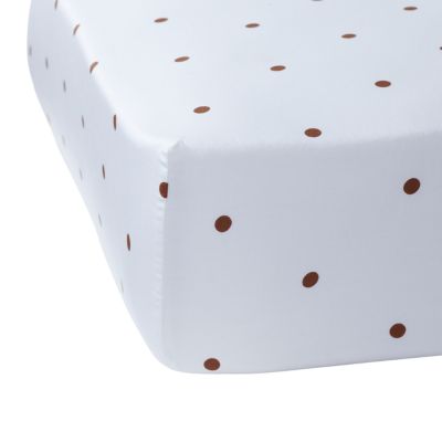 Chocolate Penny Dot Crib Sheet