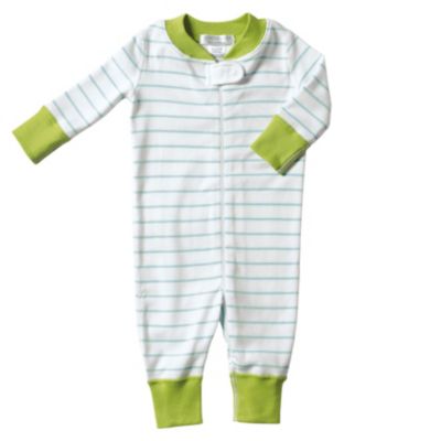 Hanna Andersson Baby Sleeper - Aqua Stripe