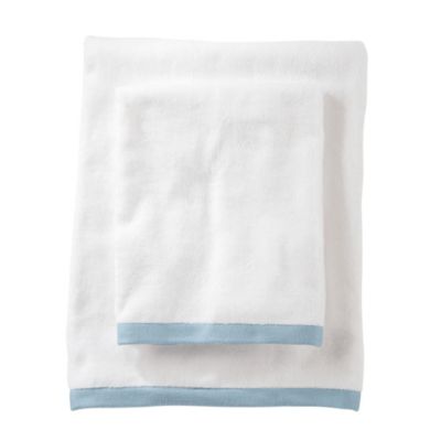 Aqua Border Frame Bath Towels