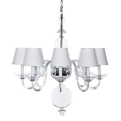 Anya Blown-Glass Chandelier - White Shades
