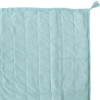 Tassel Quilt & Sham – Aqua