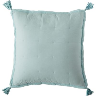 Tassel Quilt Sham- Aqua