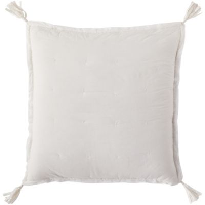 Tassel Quilt Sham - White
