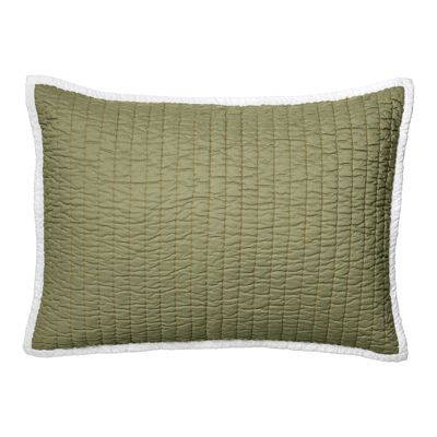 Aqua/Army Cabin Quilt Standard Sham
