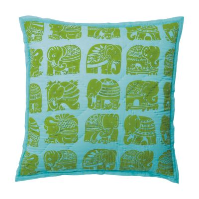 Emerald Elephant Quilt Euro Sham