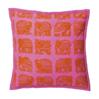 Tangerine Elephant Quilt Euro Sham