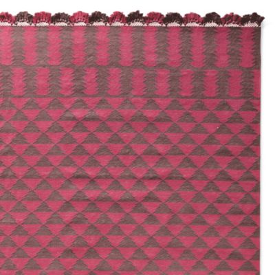 Strawberry/Chestnut Zig Cotton Dhurrie