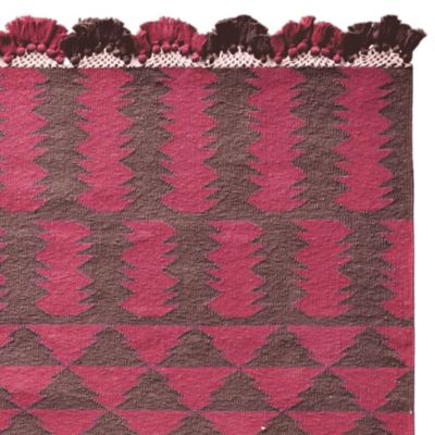 Zig Cotton Dhurrie Swatch – Strawberry/Chestnut