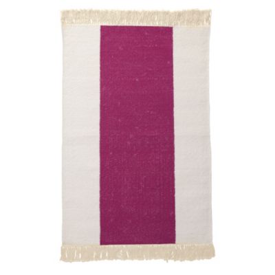 Berry Broad Stripe Bath Dhurrie