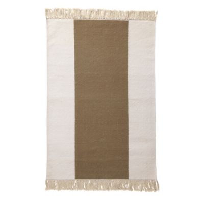 Bark Broad Stripe Bath Dhurrie