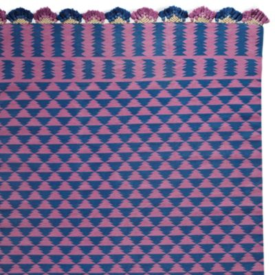Grape/Indigo Zig Cotton Dhurrie Rug