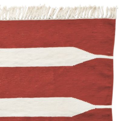 Paddle Stripe Cotton Dhurrie Swatch – Red