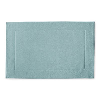 Textured Cotton Bath Mat  Aqua