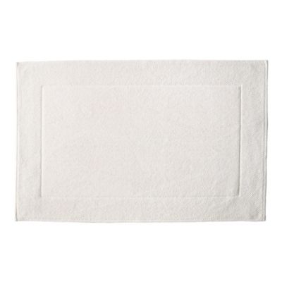 Textured Cotton Bath Mat  White