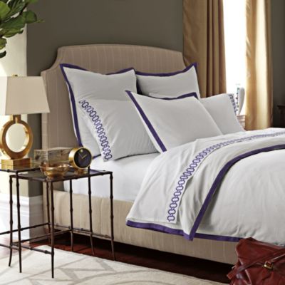 Royal Purple Border Frame Duvet & Shams