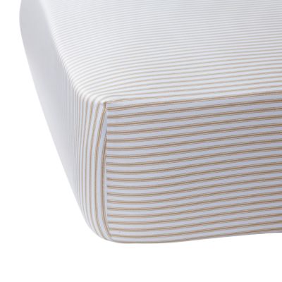 Camel Ticking Stripe Crib Sheet