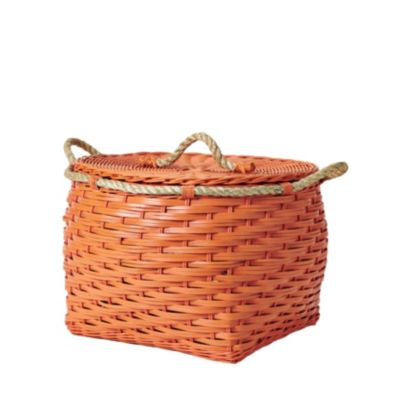 Rope Low Round Bin - Orange