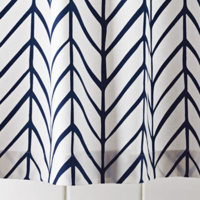 Navy Feather Shower Curtain