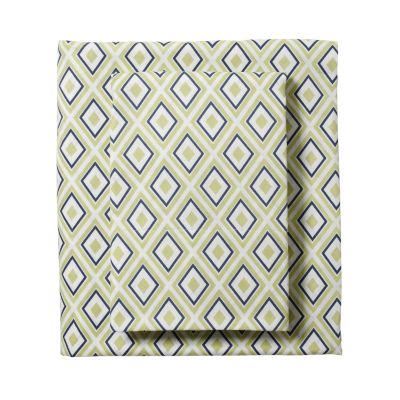 Sprout/Navy Diamond Sheet Set