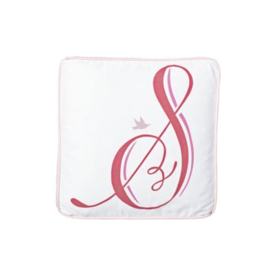 Strawberry Script Letter Pillow