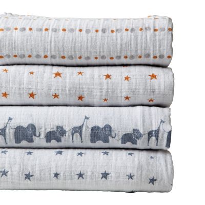 Aden + Anais Set of 4 Swaddle Blankets - Slate