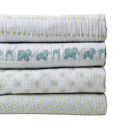 Aden + Anais Set of 4 Swaddle Blankets - Aqua