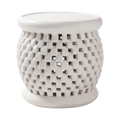 Bamileke Side Table - White