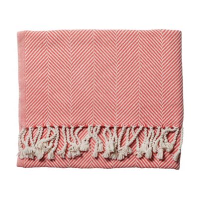 Herringbone Throw - Coral