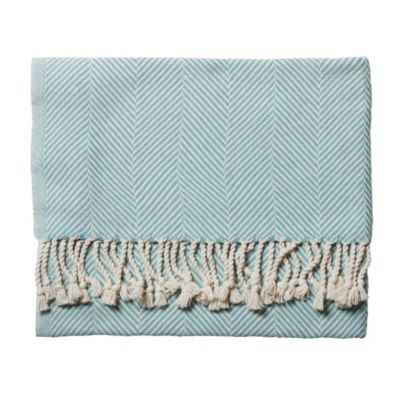 Mist Herringbone Throw