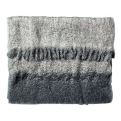 Charcoal Mohair Whipstitch Throw