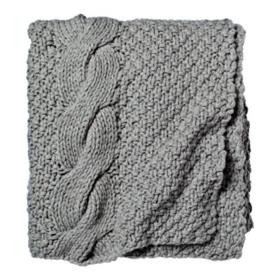 Alicia Adams Chunky Knit Throw – Heathered Grey