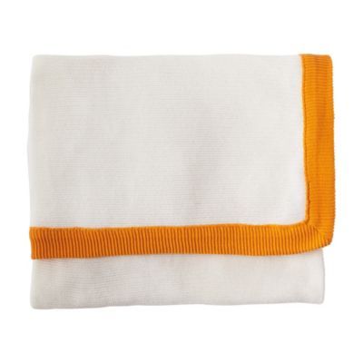 Knit Border Throw - Tangerine