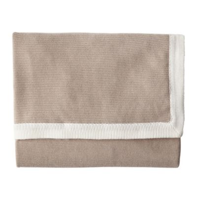 Knit Border Throw - Bark
