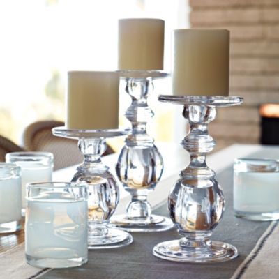 Oslo Glass Candlesticks - Set of Three