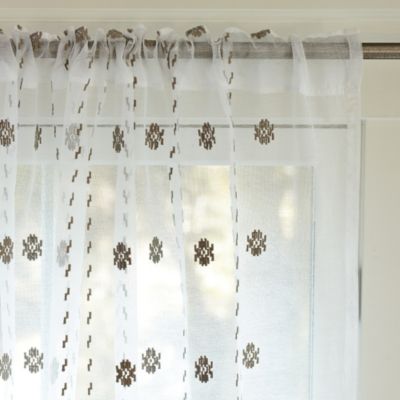 Bella Embroidered Window Panel - Bark