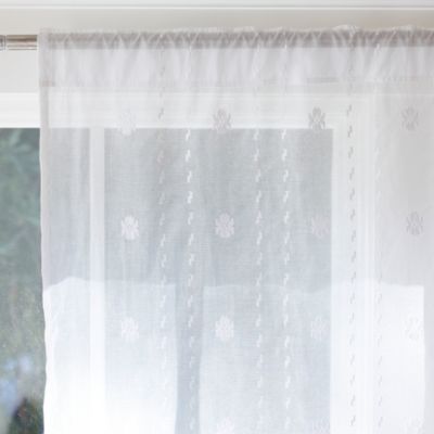 Bella Embroidered Window Panel - White